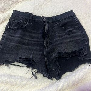 American Eagle black jean shorts